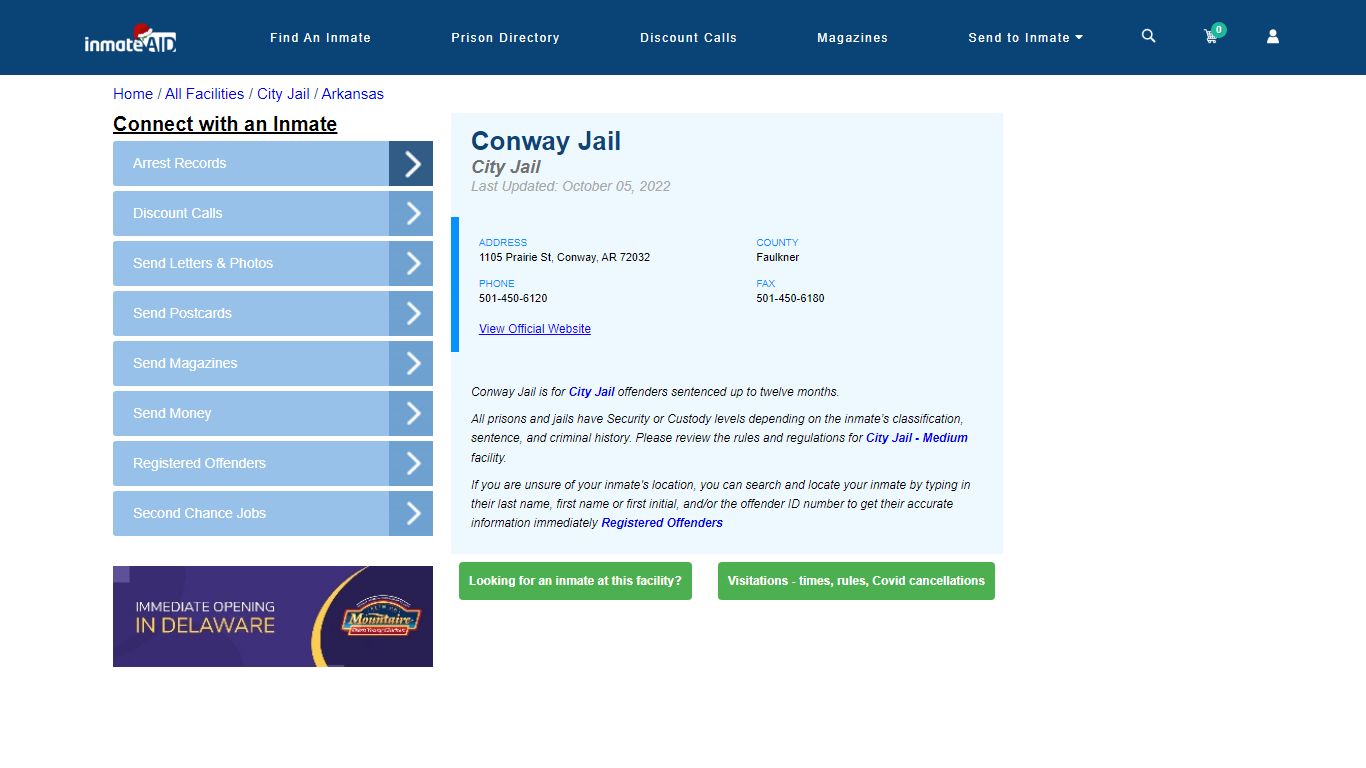 Conway Jail | Inmate Locator