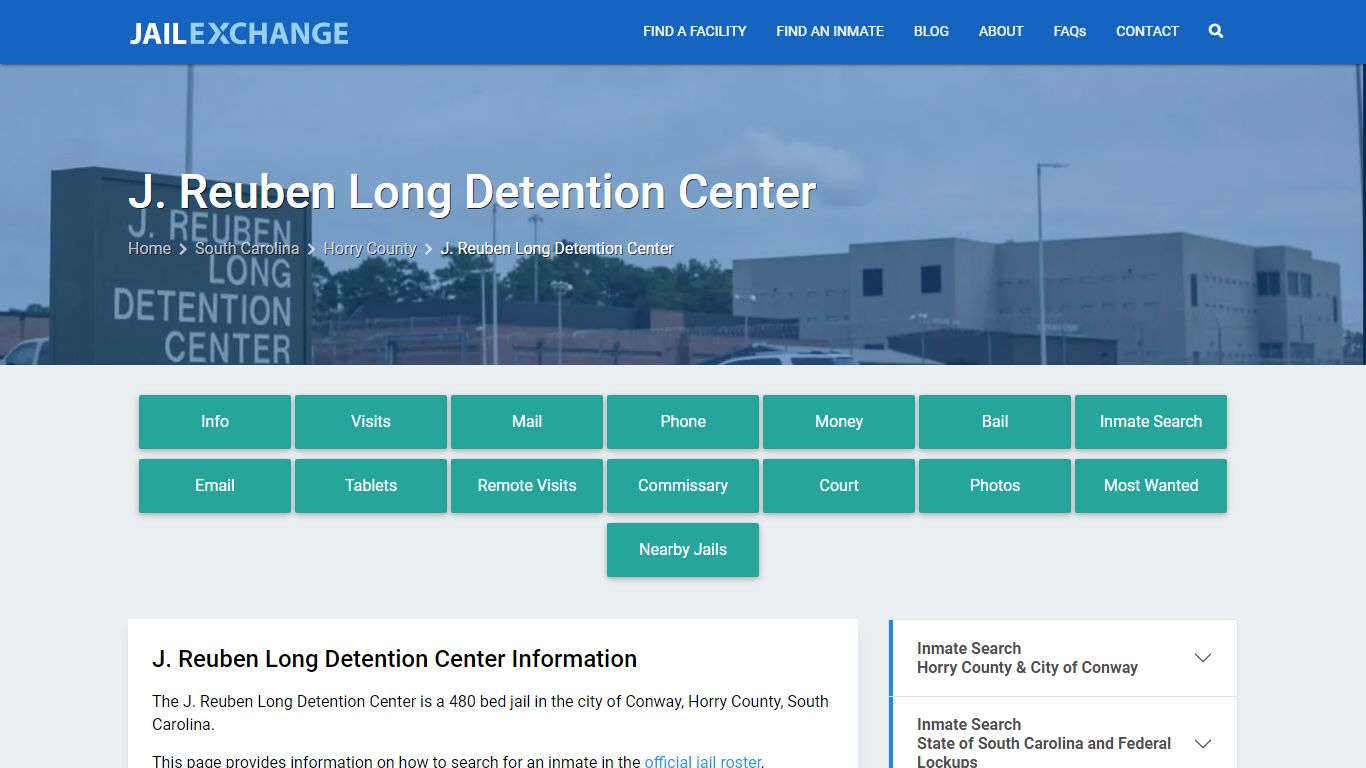 J. Reuben Long Detention Center, SC Inmate Search, Information